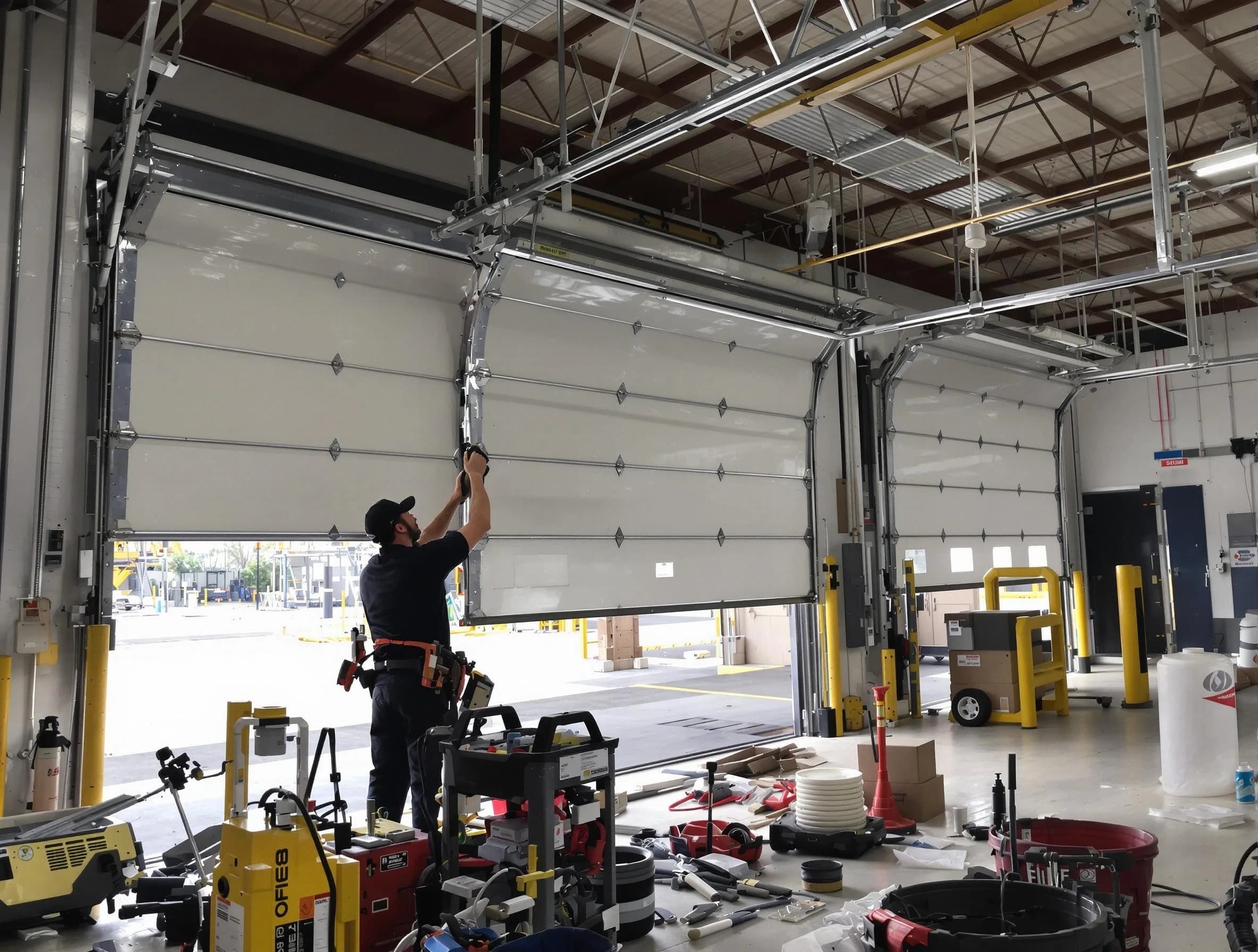 Montevallo Garage Door Repair technician performing commercial garage door repair in Montevallo