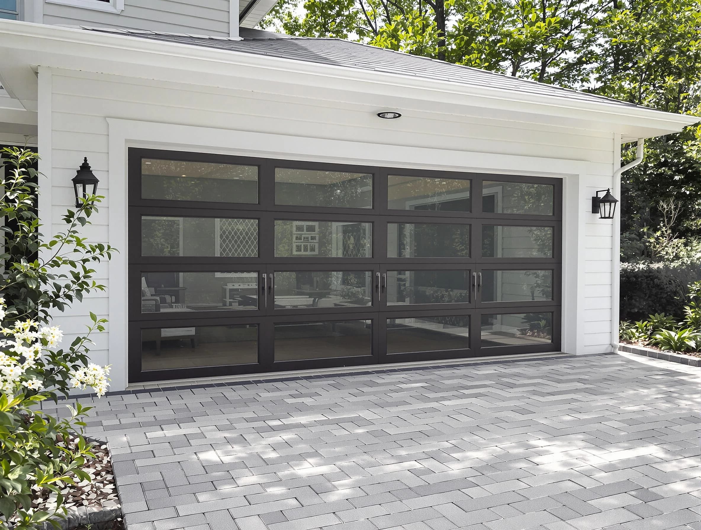 Montevallo Garage Door Repair design specialist presenting custom garage door options to Montevallo homeowner