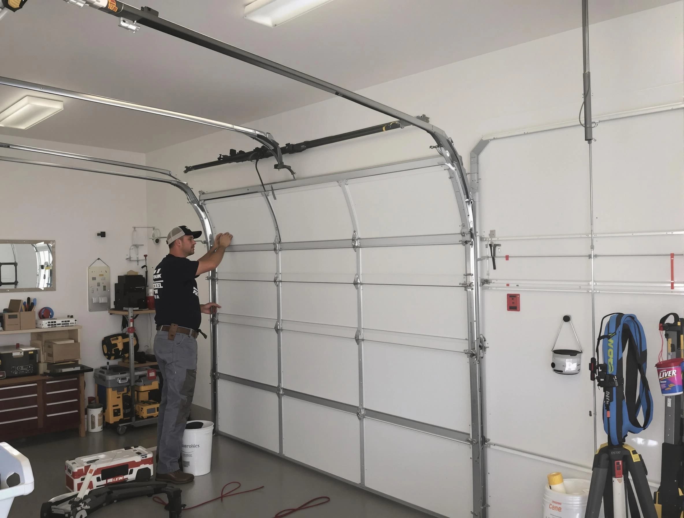 Montevallo Garage Door Repair team installing new garage door in Montevallo