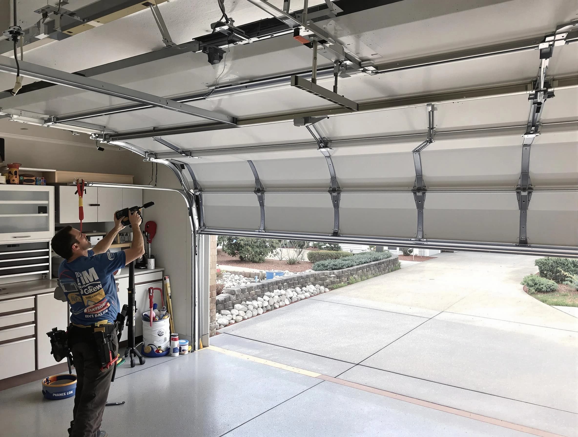 Garage door track repair service by Montevallo Garage Door Repair in Montevallo
