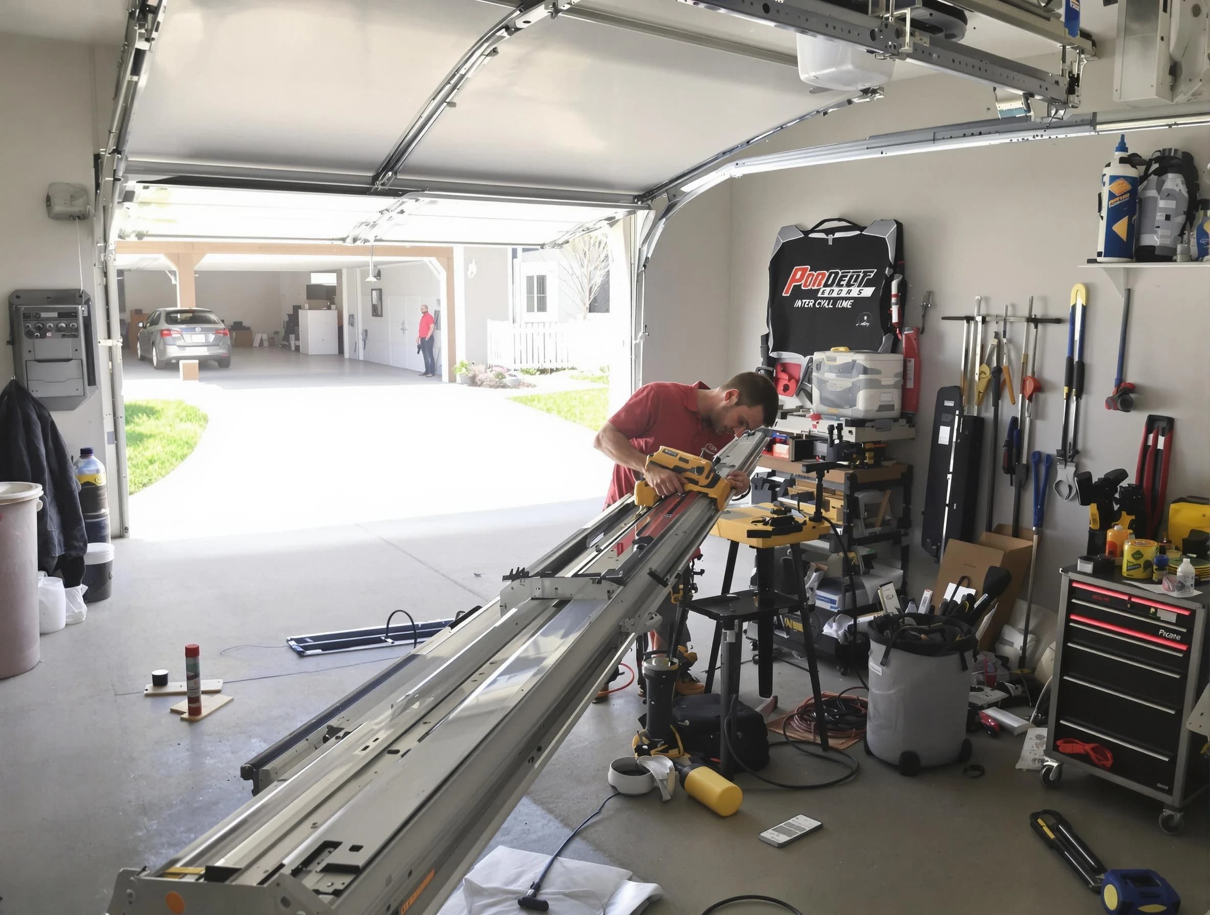 Montevallo Garage Door Repair expert performing track repair in Montevallo