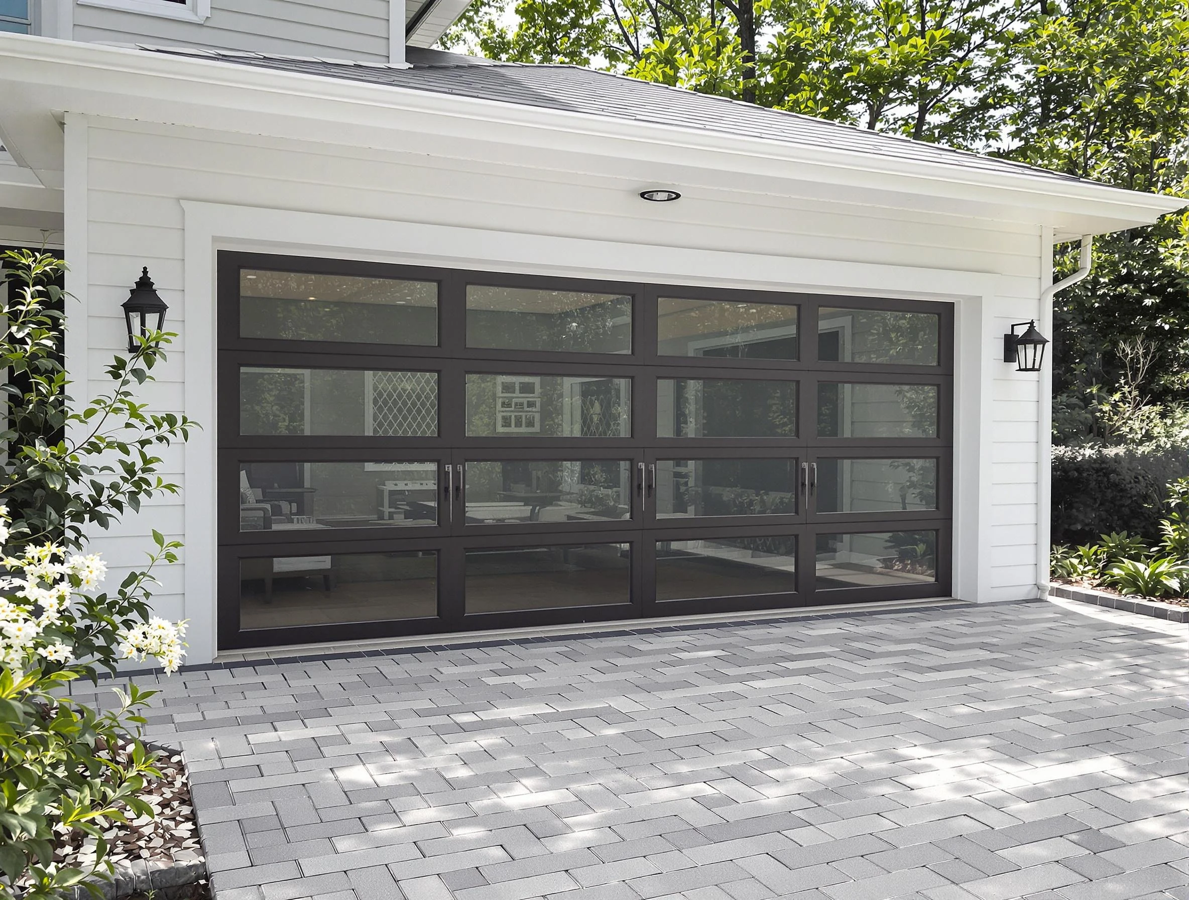 Montevallo Garage Door Repair design specialist presenting custom garage door options to Montevallo homeowner
