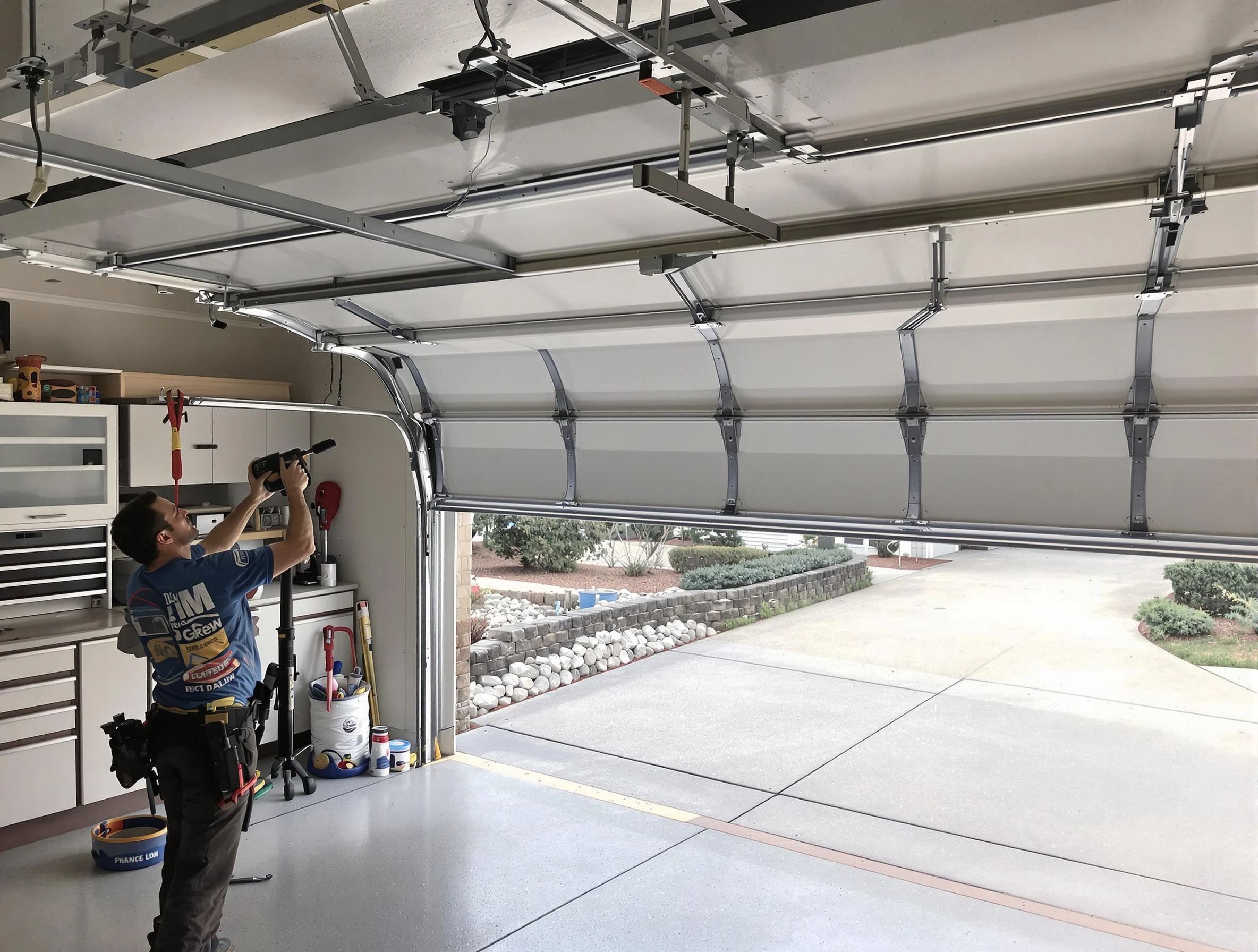 Garage door track repair service by Montevallo Garage Door Repair in Montevallo